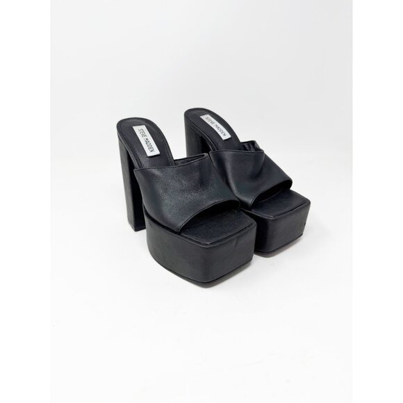 Steve Madden Y2K Women Trixie Platform Block Heel Sandal Open Toe Black Size 6.5 - Picture 2 of 10